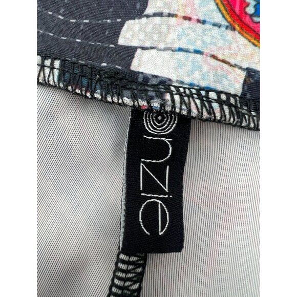 Onzie Women Size Medium Black Colorful Boho Athletic Leggings - Picture 2 of 8